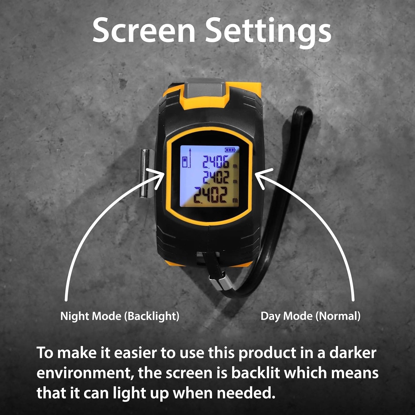 Fixer™ Laser Tape Measure 3-in-1 with Large LCD Display